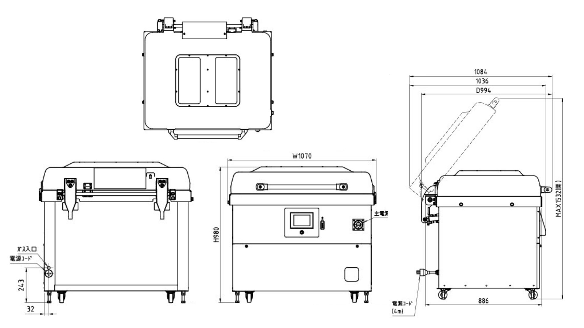 据置型(テーブル式) V-856 / V-856-G(※ガス封入機能付)