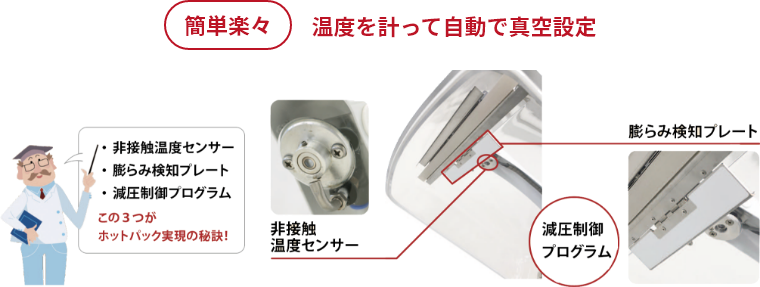 簡単楽々 温度を計って自動で真空設定